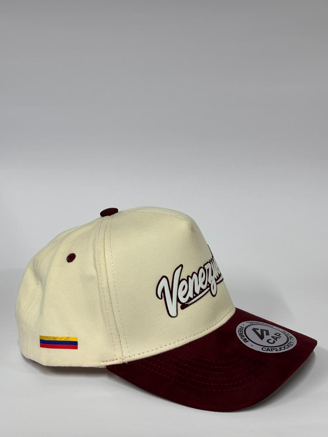 Gorra de lona 5p - Beige x Burdeo / Venezuela única  2