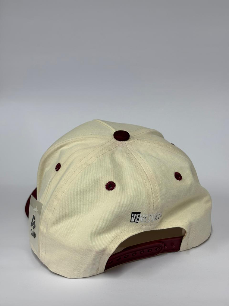 Gorra de lona 5p - Beige x Burdeo / Venezuela única  4