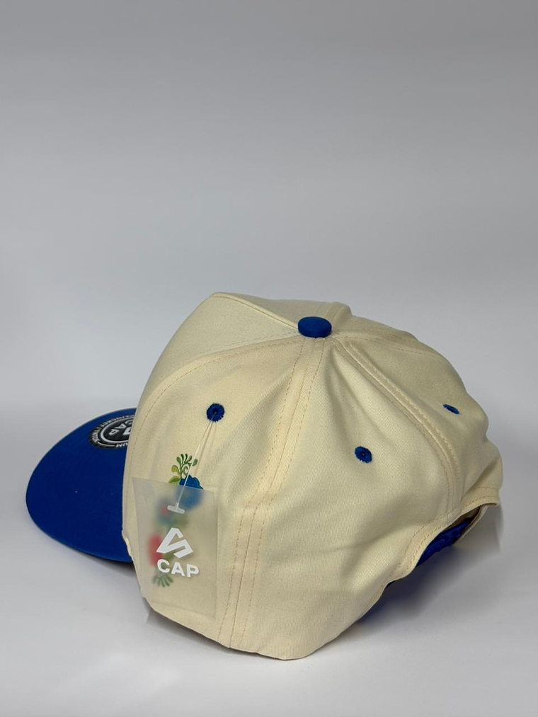 Gorra de lona 5p - Beige x Azul /  V flower  3