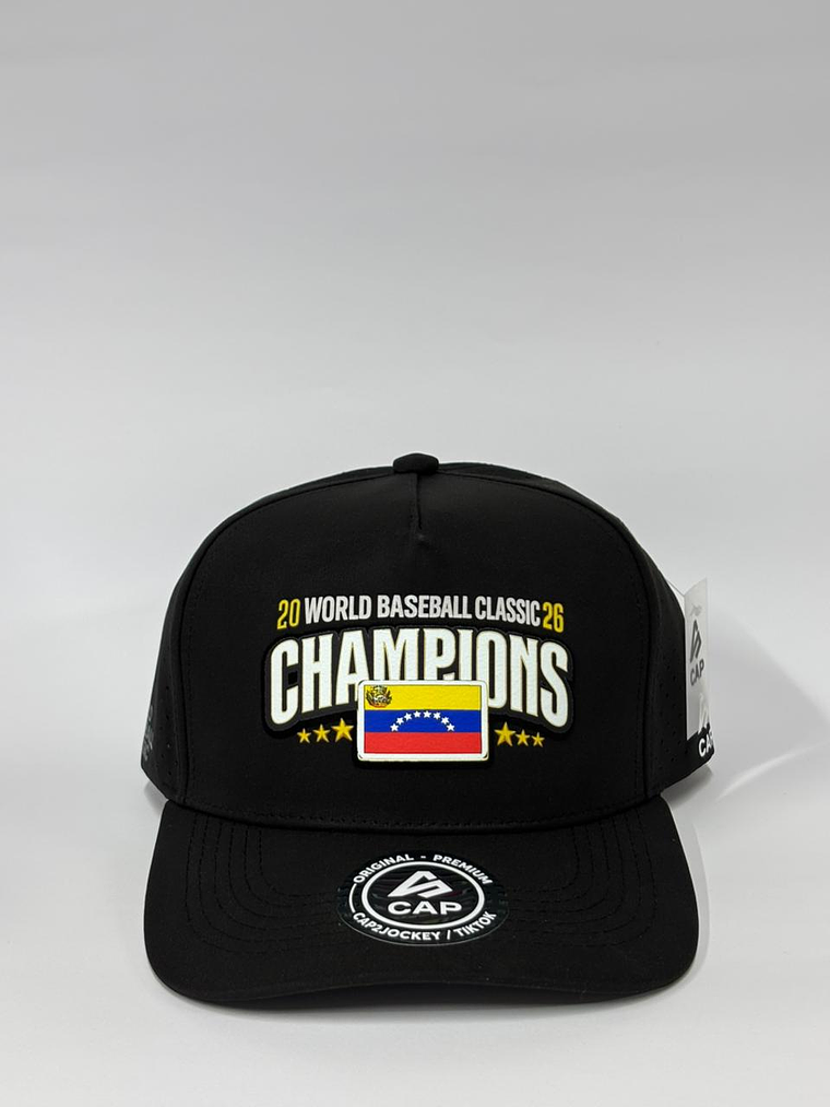 Gorra de  5p con laser - Negro / Champions Venezuela 2026  WBC 1