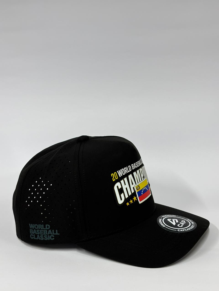 Gorra de  5p con laser - Negro / Champions Venezuela 2026  WBC 2