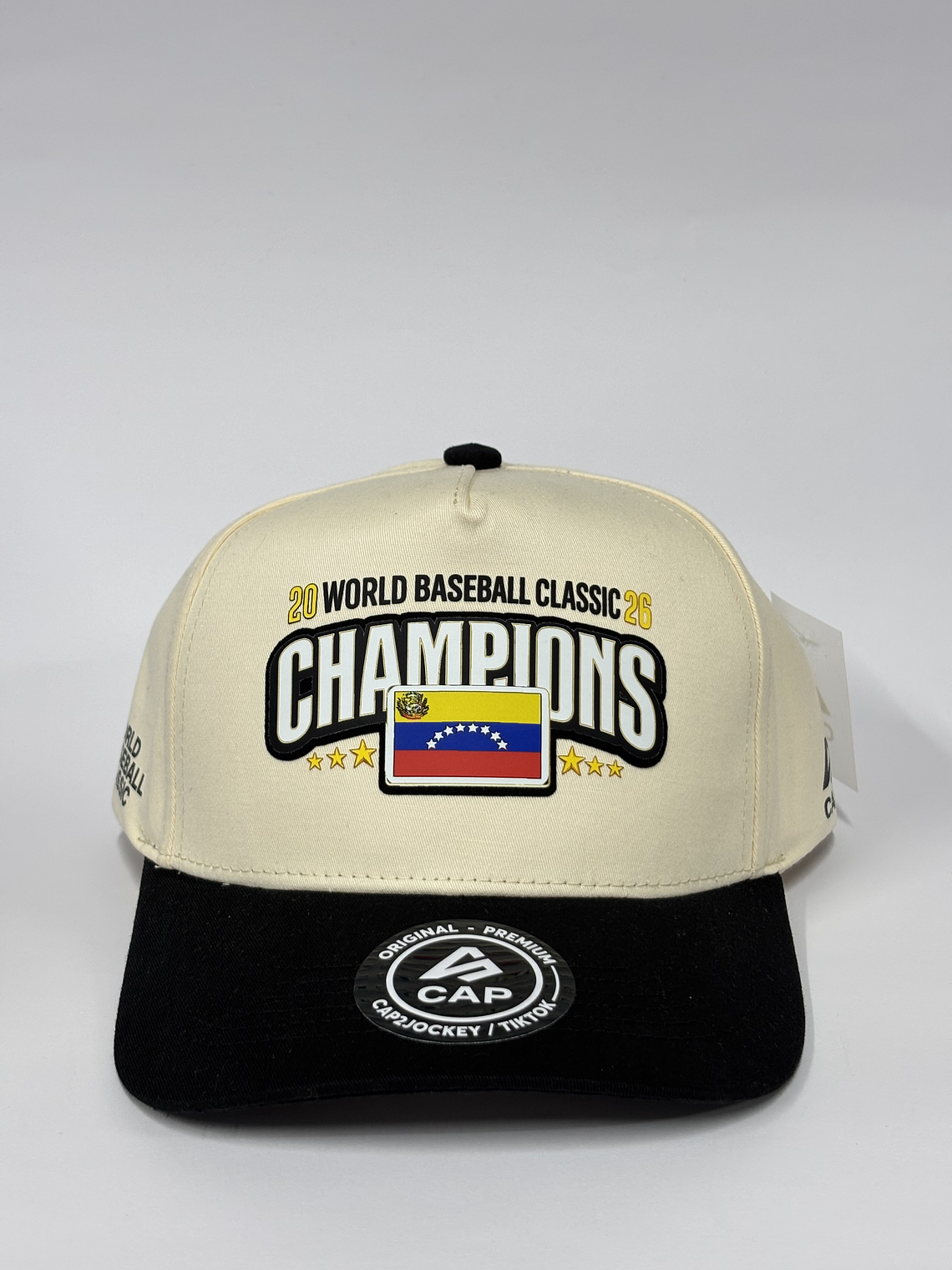 Gorra de lona 5p bicolor - Beige x negro / Champins V - WBC 1