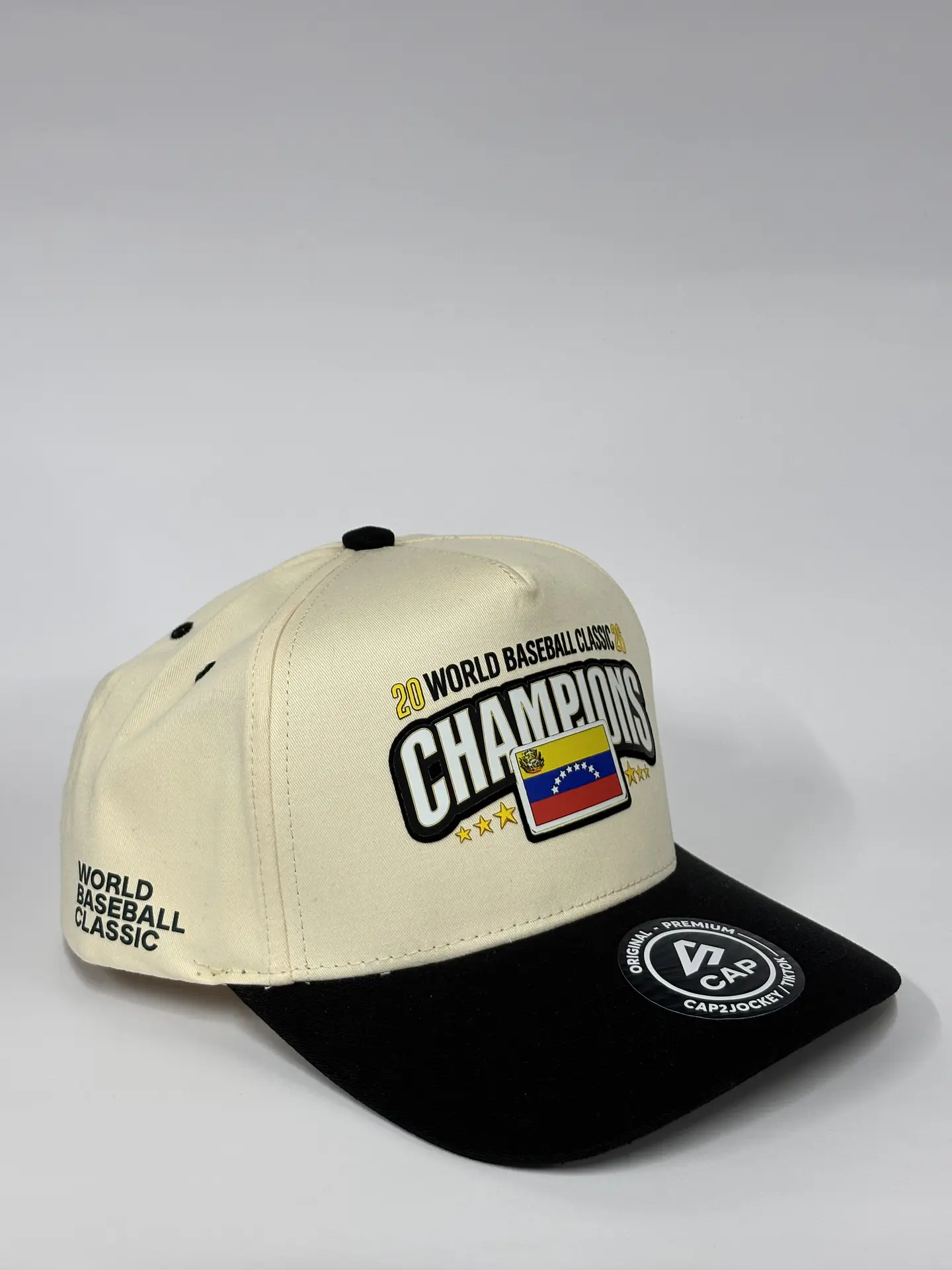 Gorra de lona 5p bicolor - Beige x negro / Champions V - WBC 2