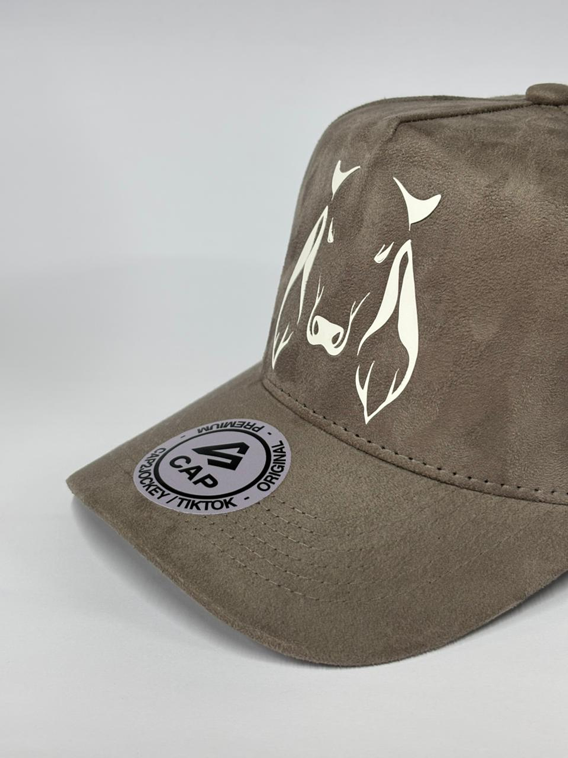Gorra de gamuza 5p - Toro cebú / Gris   3
