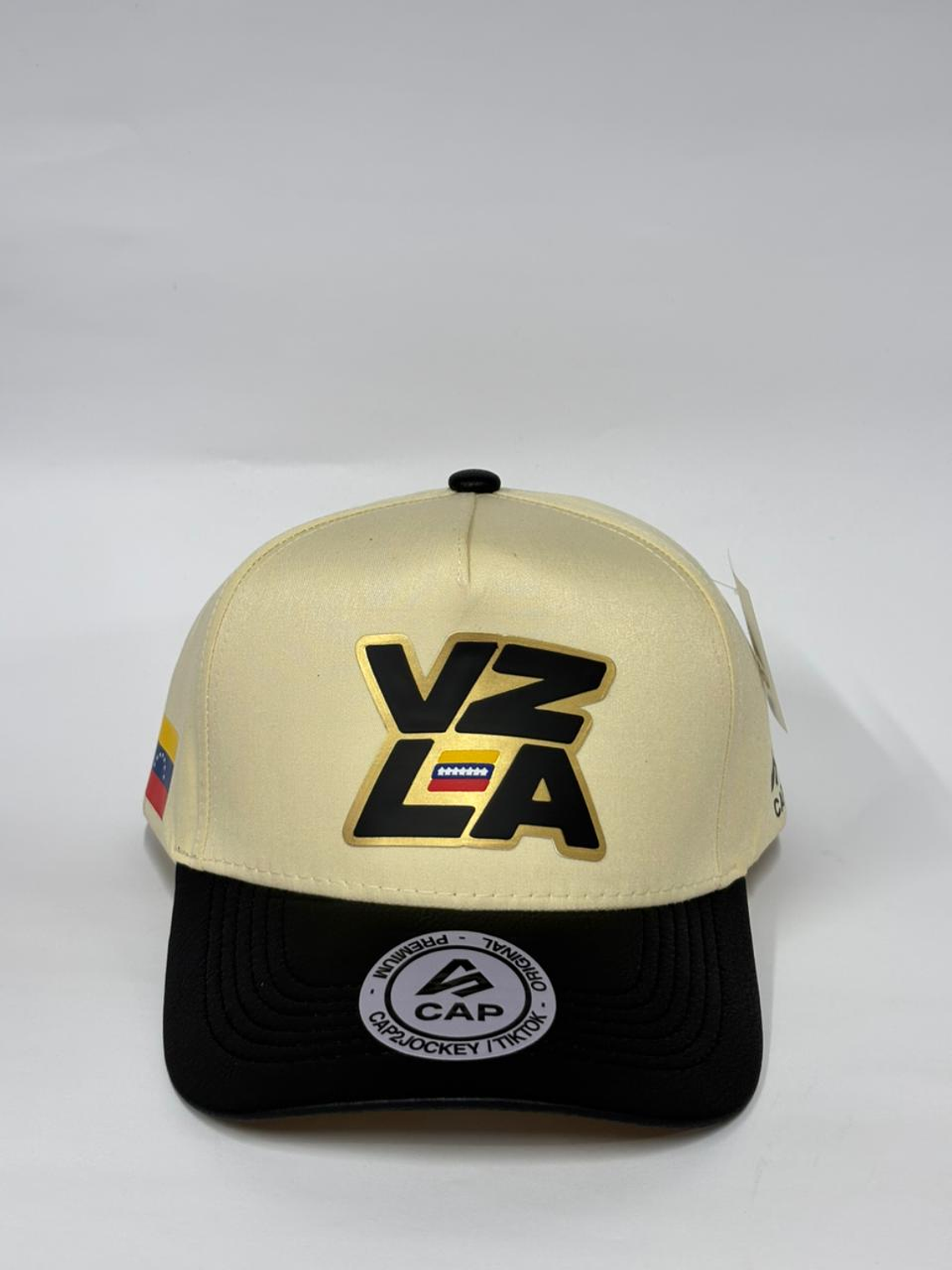 Gorra de lona 5p - Beige x negro / Vzla gold  1
