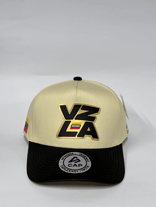 Gorra de lona 5p - Beige x negro / Vzla gold 
