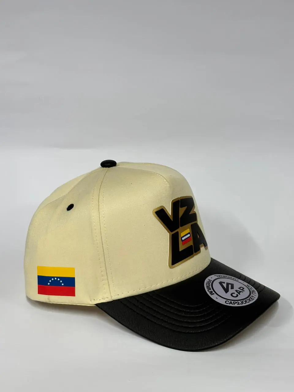 Gorra de lona 5p - Beige x negro / Vzla gold  2