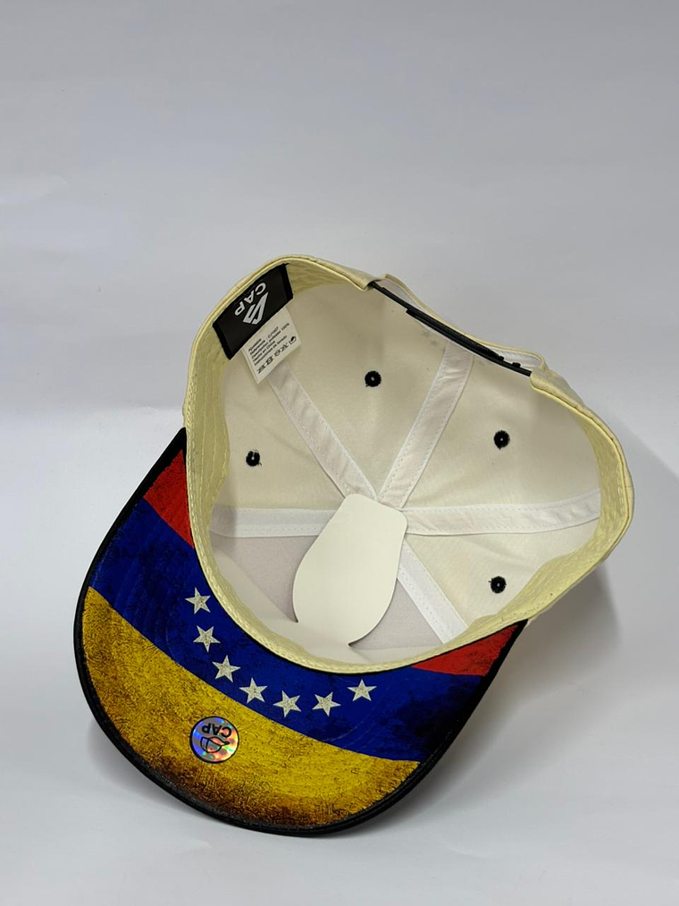 Gorra de lona 5p - Beige x negro / Vzla gold  4