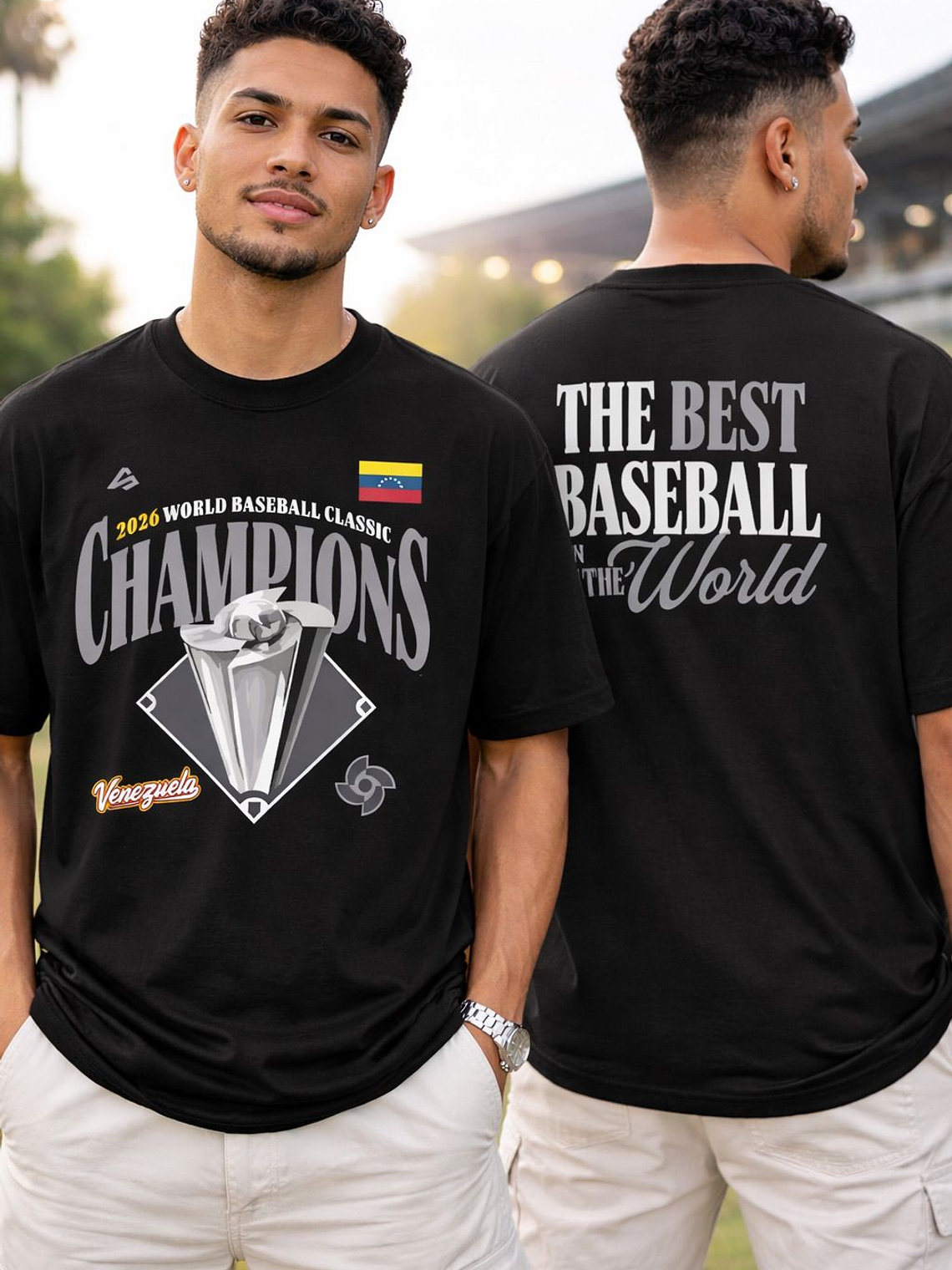 Polera de algodón 100% - Negro / Champions Venezuela   3