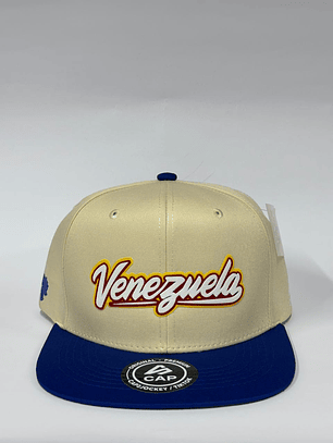 Gorra plana 6p - Beige x azul / Venezuela 3D