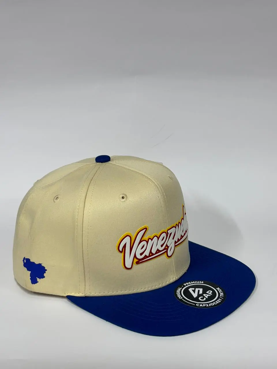 Gorra plana 6p - Beige x azul / Venezuela 3D 2