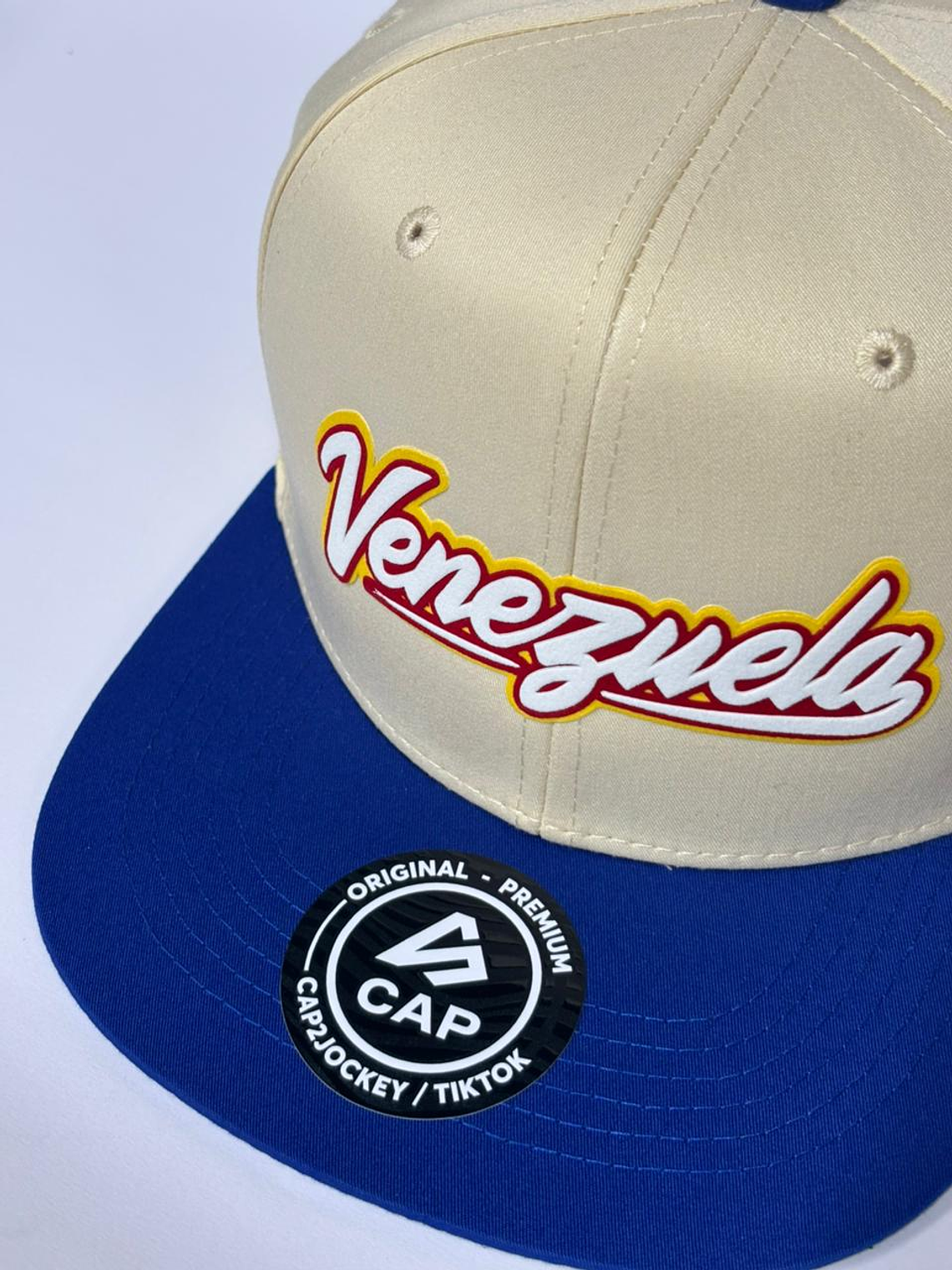 Gorra plana 6p - Beige x azul / Venezuela 3D 3