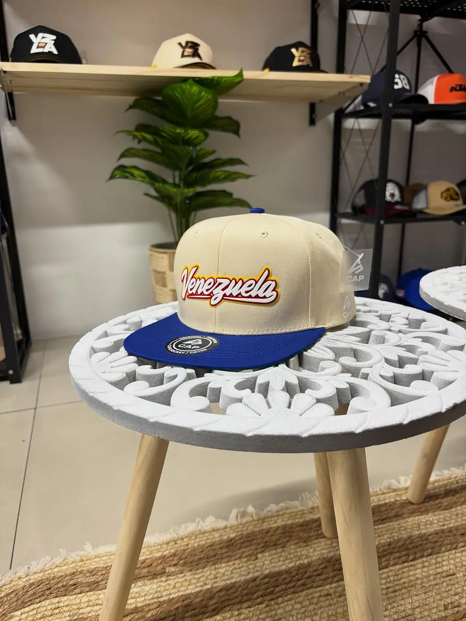 Gorra plana 6p - Beige x azul / Venezuela 3D 4