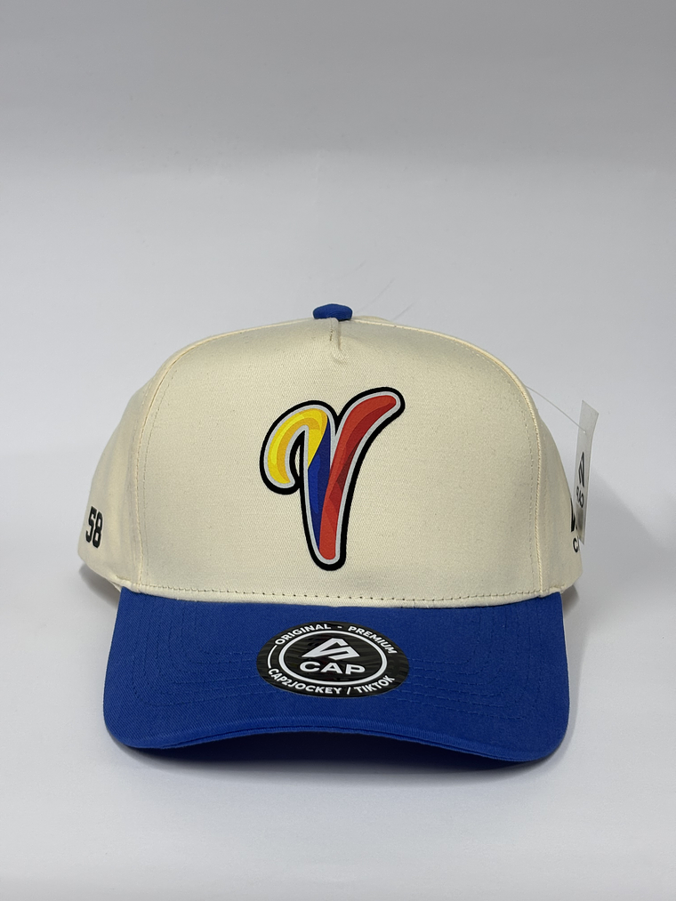 Gorra de lona 5p - Beige x azul  1