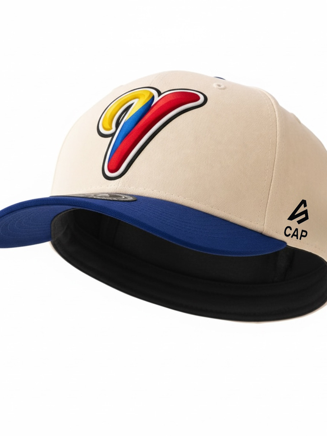 Gorra de lona 5p - Beige x azul  3