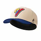 Gorra de lona 5p - Beige x azul / V tricolor  - Miniatura 3