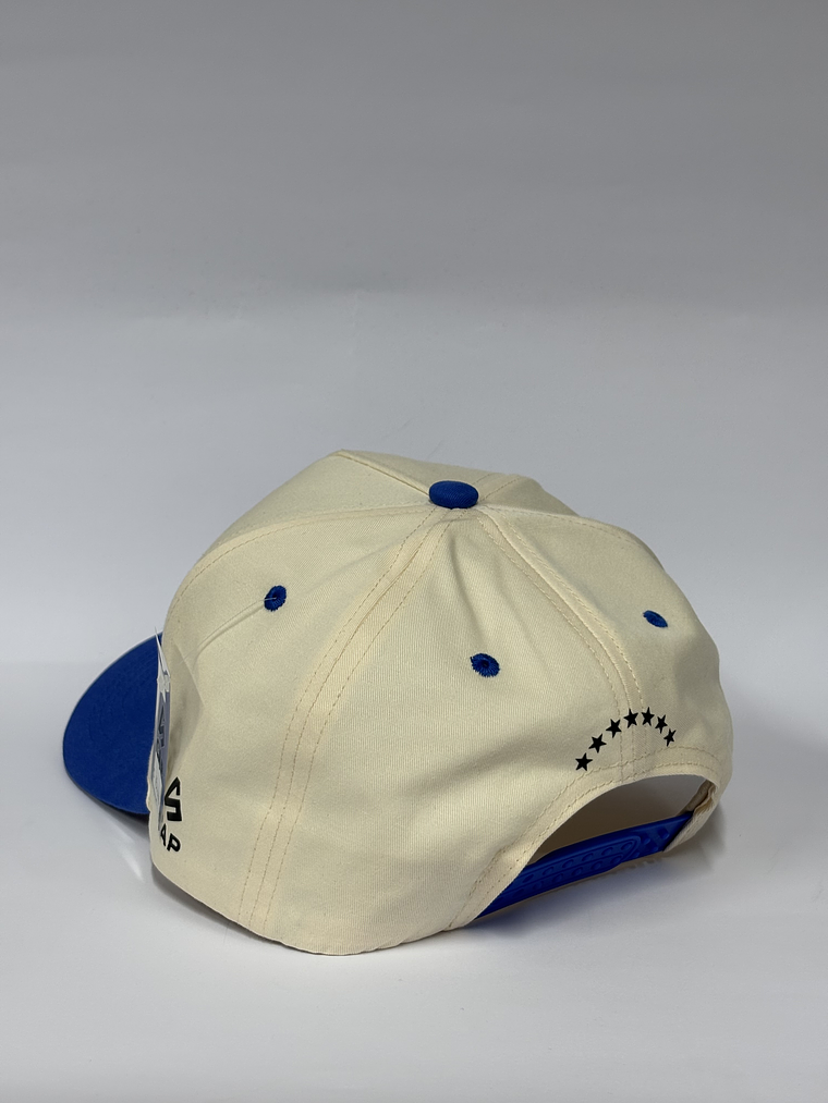 Gorra de lona 5p - Beige x azul  4