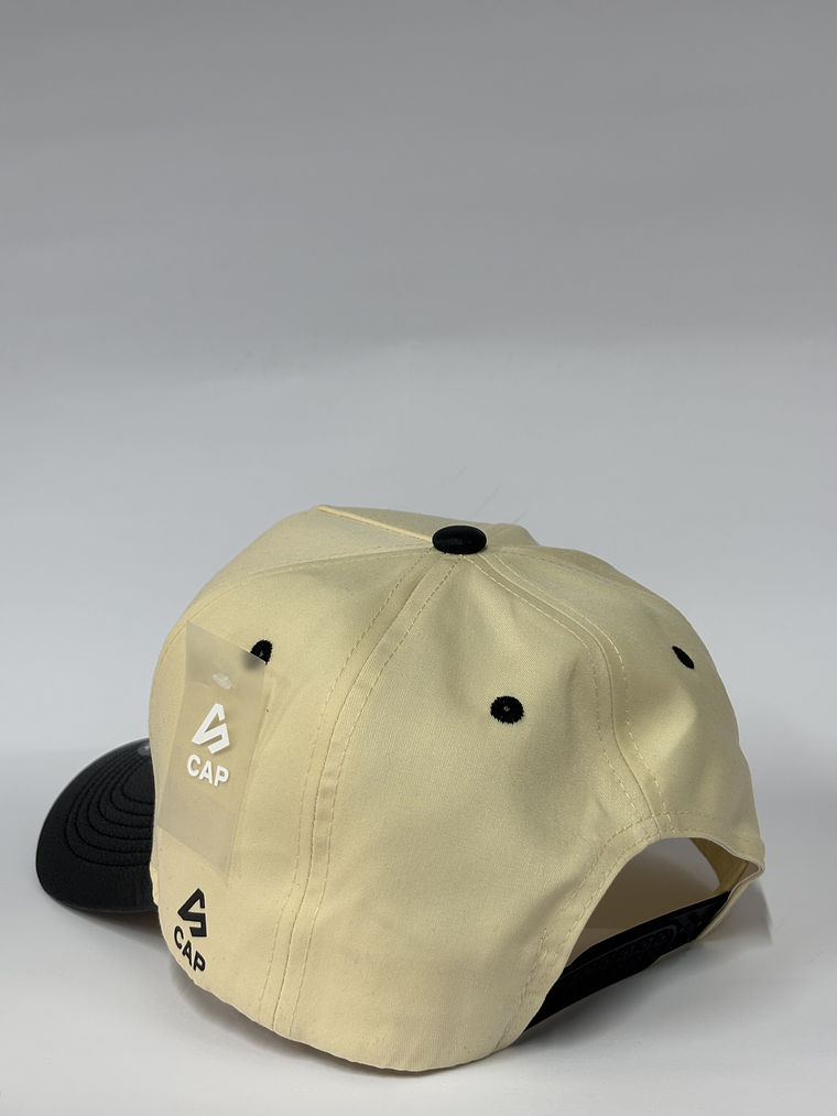 Gorra de lona 5p - beige x negro / VzL  3