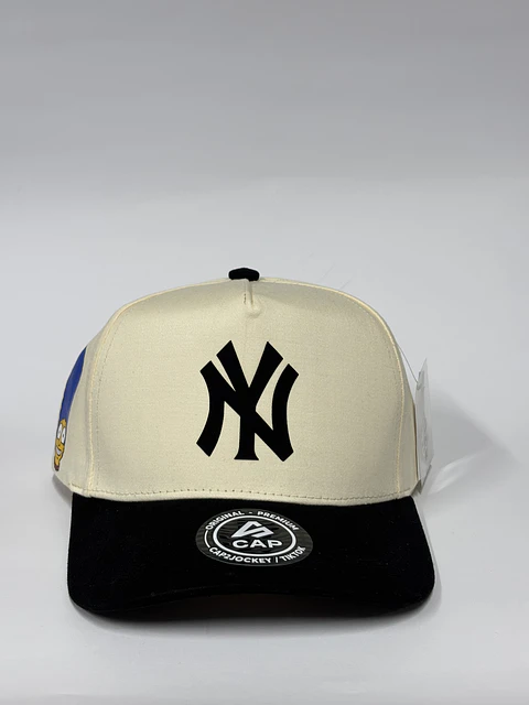Gorra de lona 5p - beige x negro / NY x the simpsons 