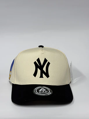 Gorra de lona 5p - beige x negro / NY x the simpsons 