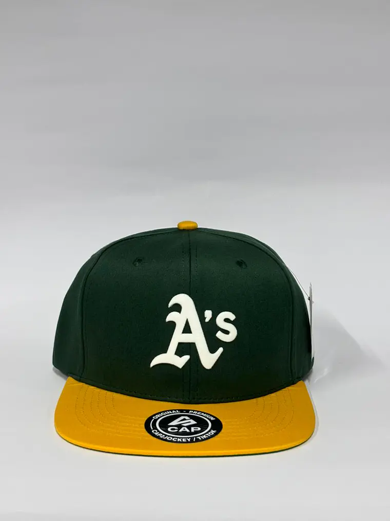 Gorra plana de 6p - Verde x amarillo / A´s  1