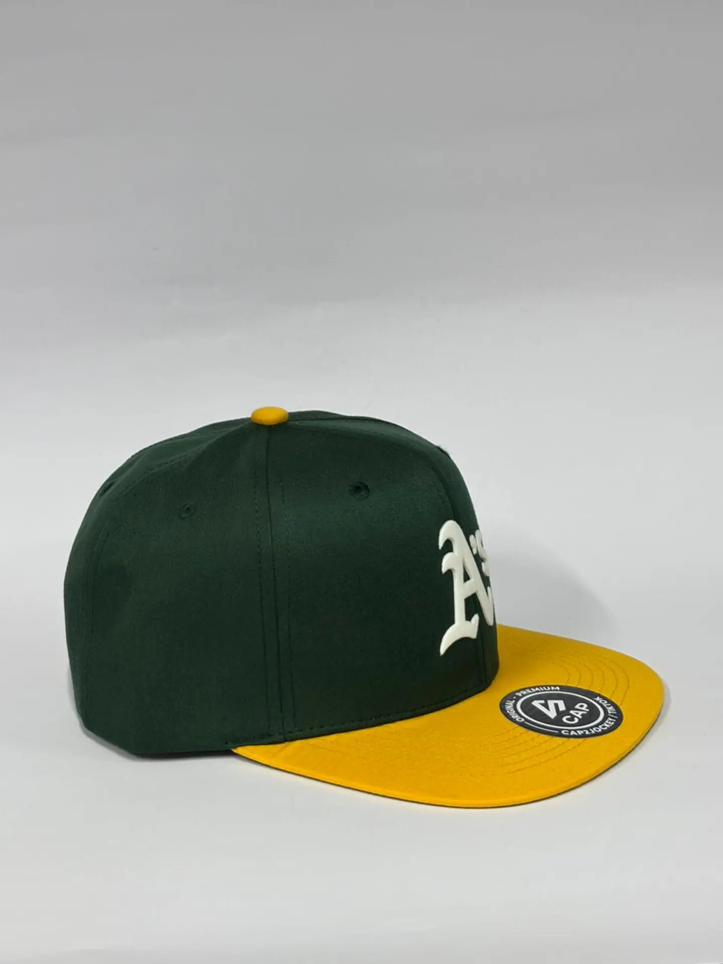 Gorra plana de 6p - Verde x amarillo / A´s  2