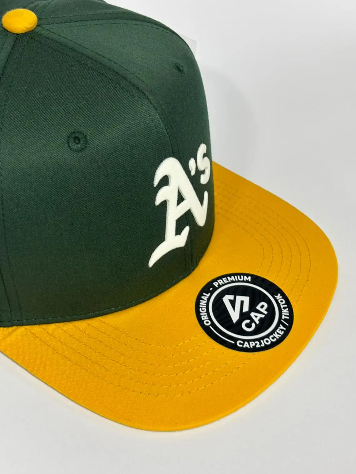 Gorra plana de 6p - Verde x amarillo / A´s  5
