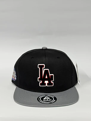 Gorra plana bitono 6p - Negro x Gris / LA trick