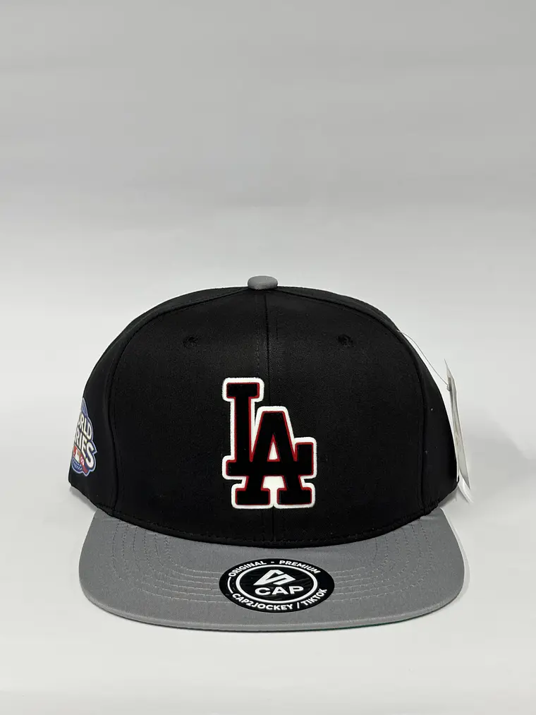 Gorra plana bitono 6p - Negro x Gris / LA trick 1