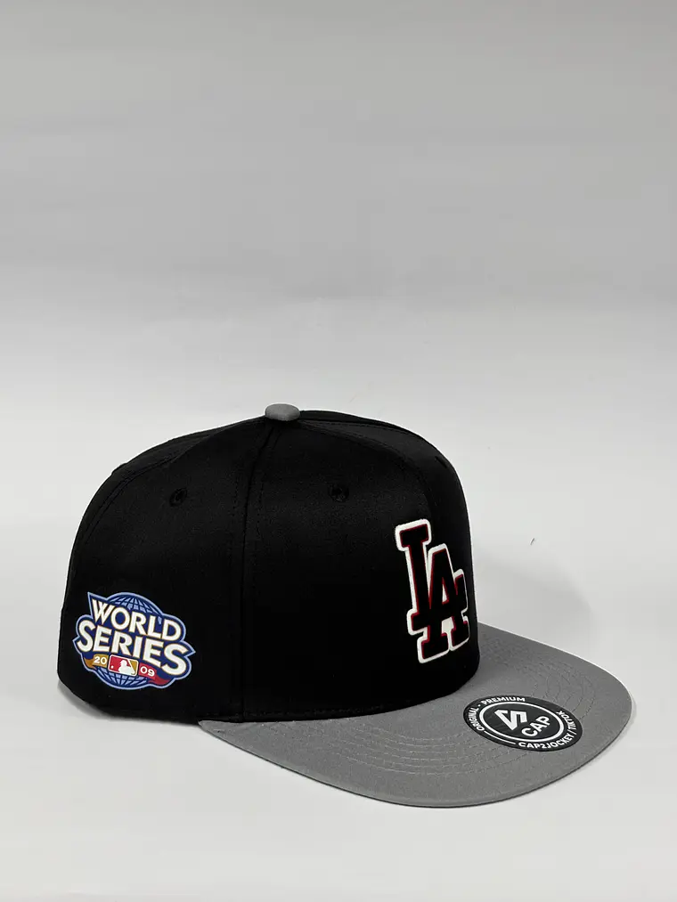 Gorra plana bitono 6p - Negro x Gris / LA trick 2