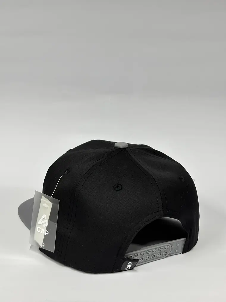 Gorra plana bitono 6p - Negro x Gris / LA trick 3
