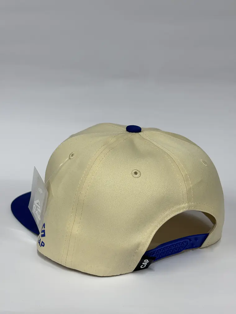Gorra plana de 6p - Beige x Azul R / LA Floreada  4