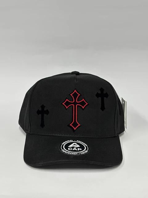 Gorra de lona 5p - Negro / Cruz de noche 