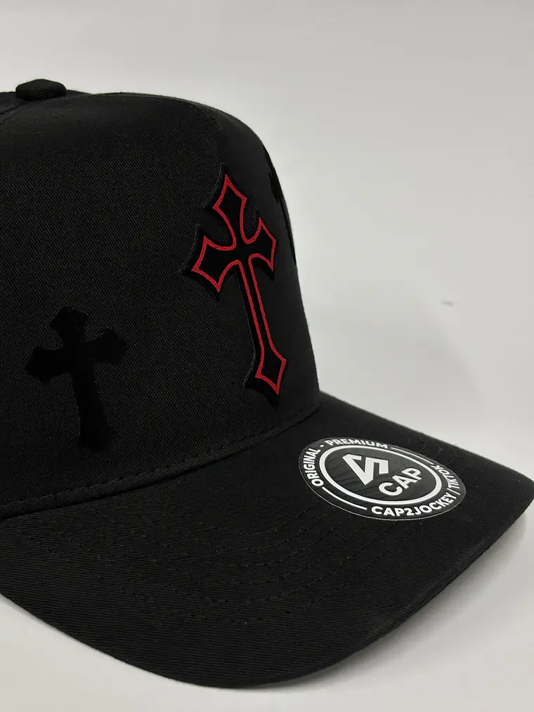 Gorra de lona 5p - Negro / Cruz de noche  3