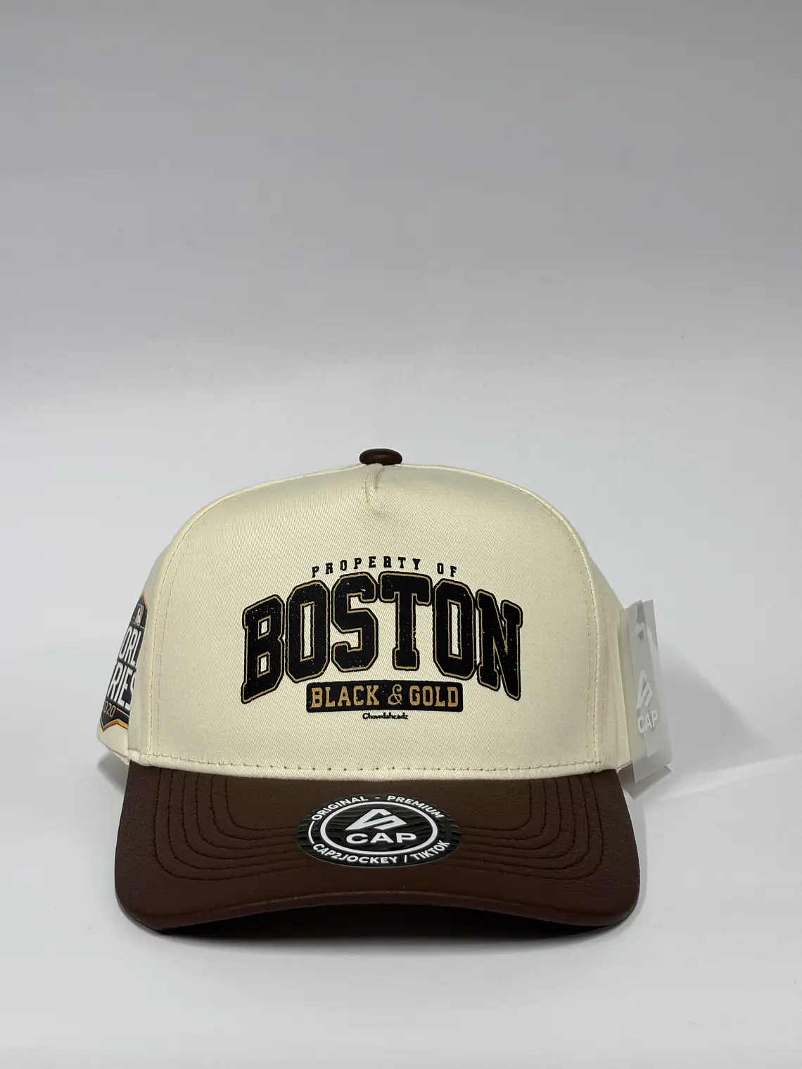 Gorra de lona 5p - bicolor beige x Marron / Boston  black Gold 1