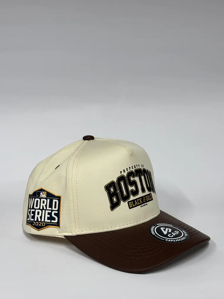 Gorra de lona 5p - bicolor beige x Marron / Boston  black Gold 2