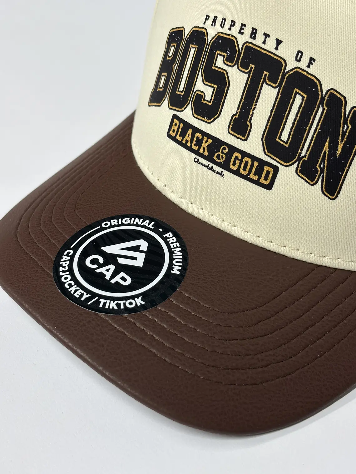 Gorra de lona 5p - bicolor beige x Marron / Boston  black Gold 4