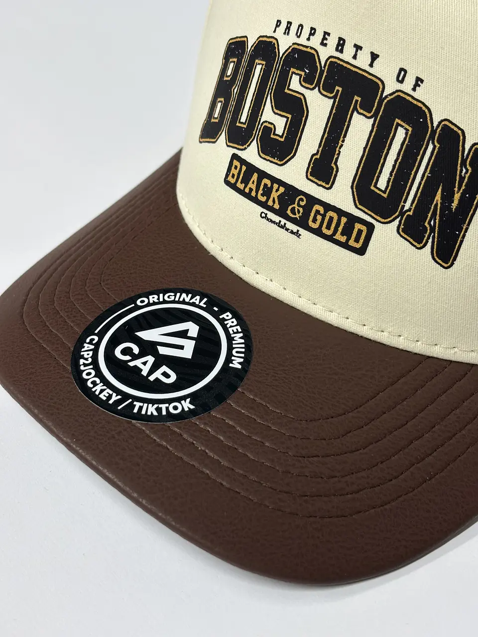 Gorra de lona 5p - bicolor beige x Marron / Boston  black Gold 4