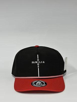 Gorra de lona 5p - Bicolor negro x rojo / Familia Dios 