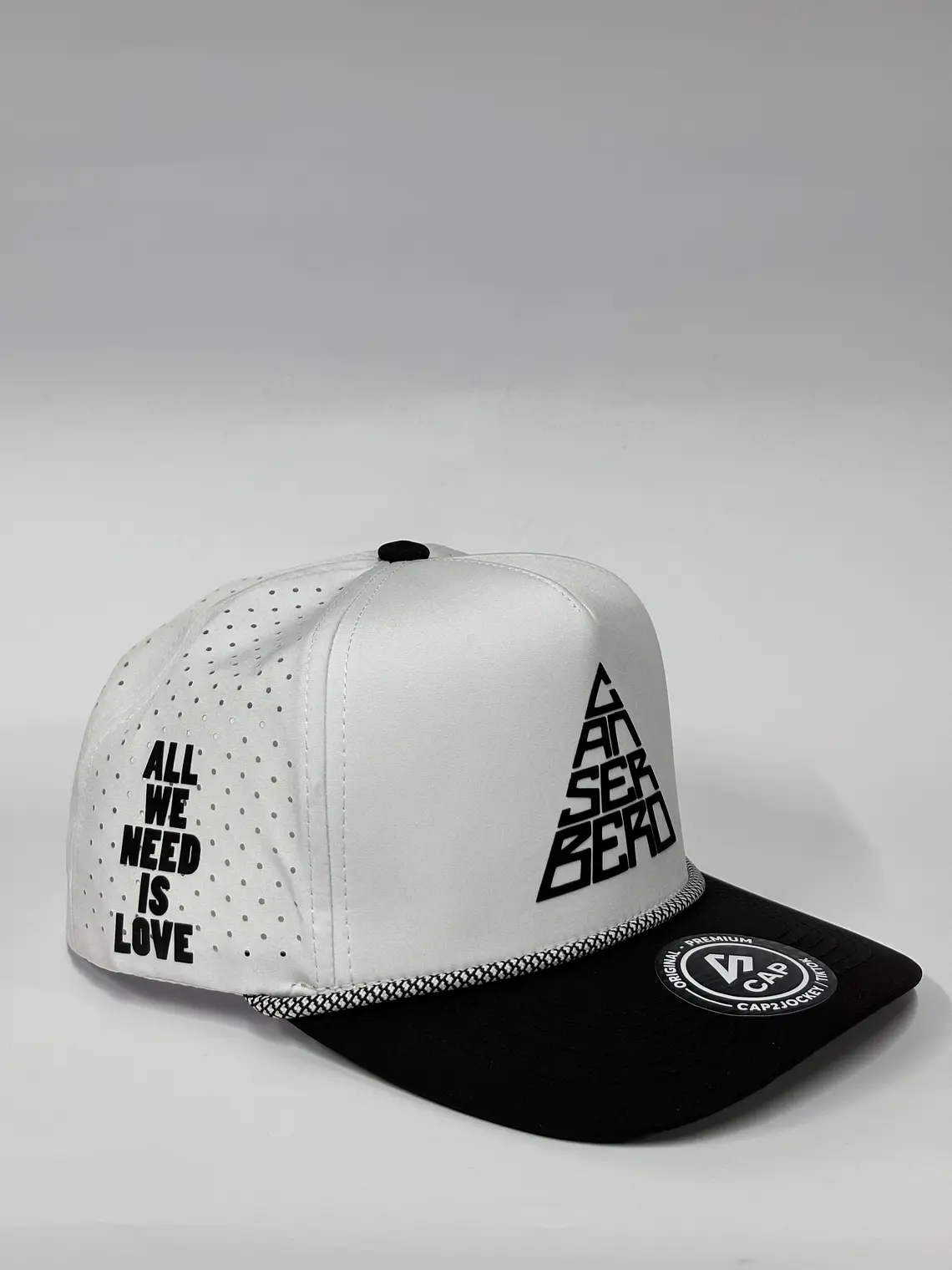 Gorra de lona 5p - Bicolor Blanco x negro - Canserbero clasic 2