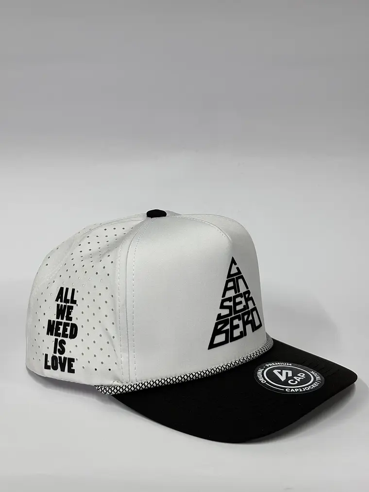 Gorra de lona 5p - Bicolor Blanco x negro - Canserbero clasic 2