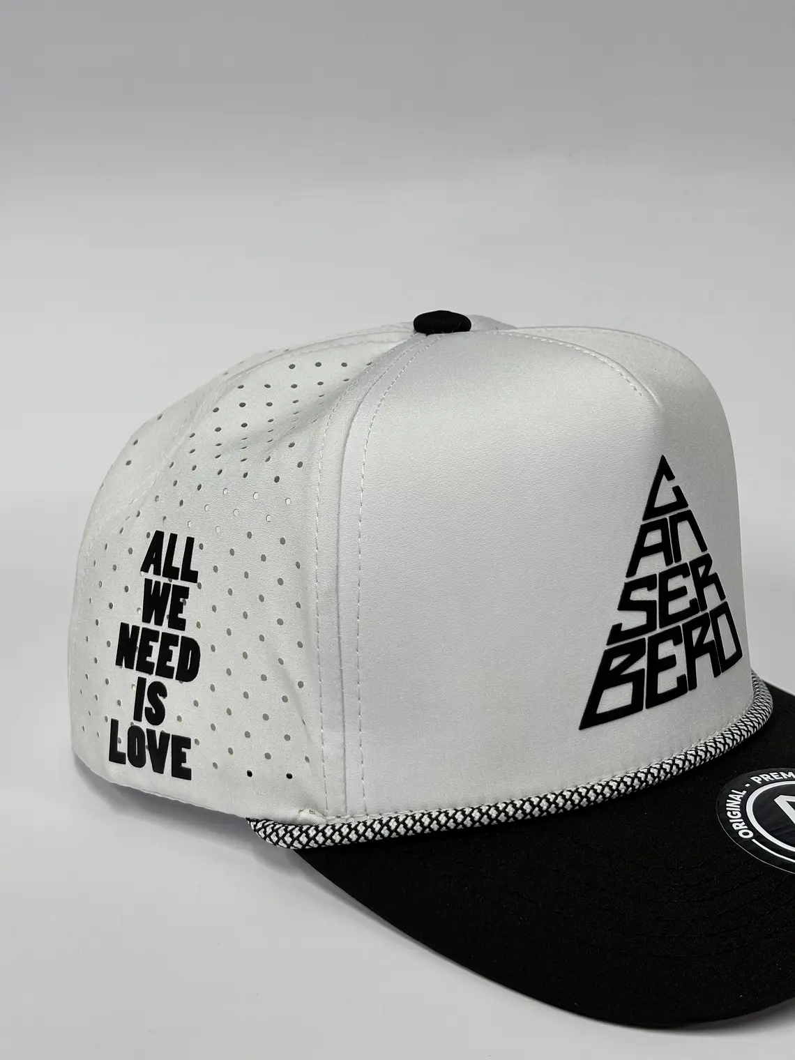Gorra de lona 5p - Bicolor Blanco x negro - Canserbero clasic 4