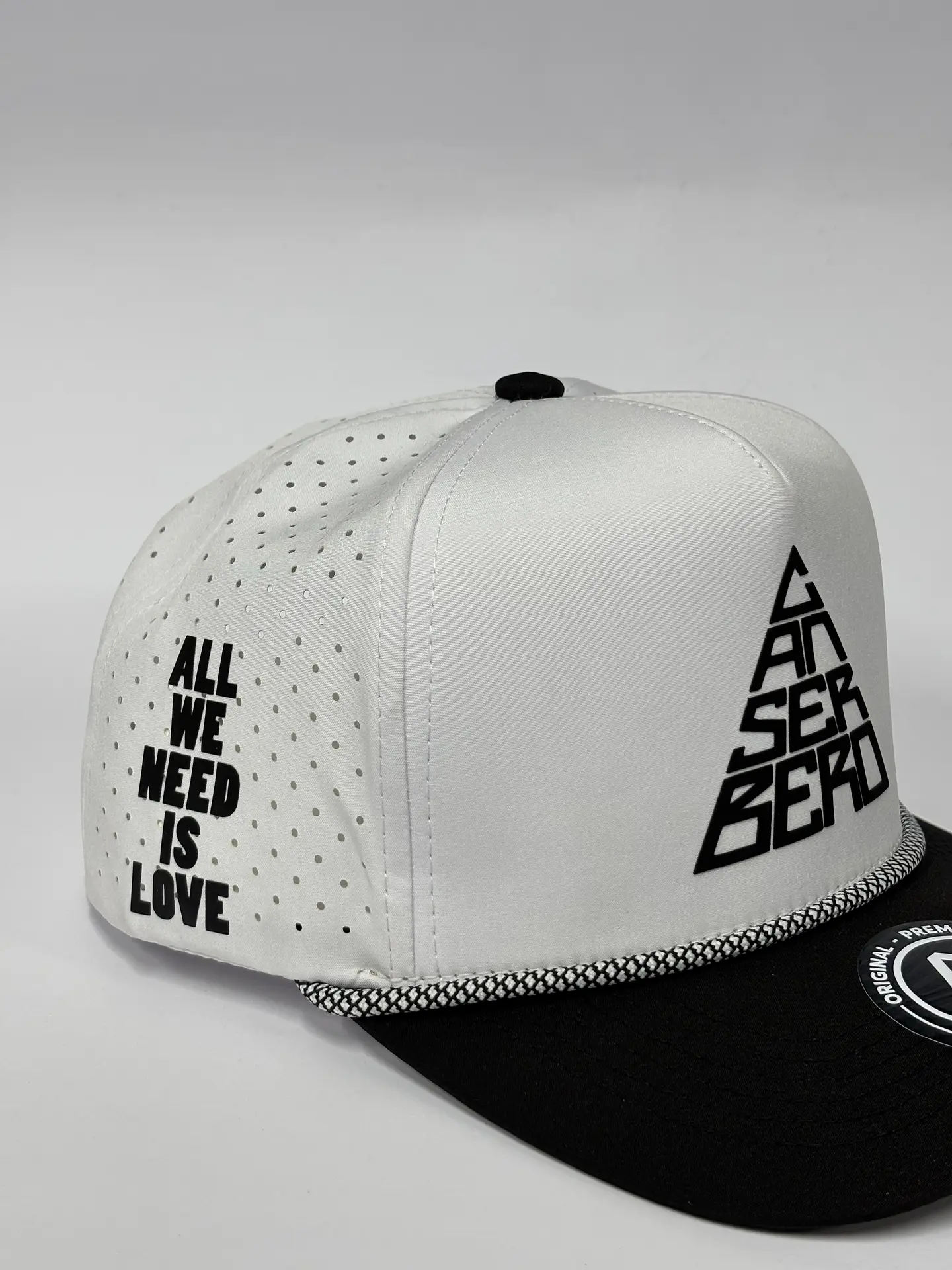 Gorra de lona 5p - Bicolor Blanco x negro - Canserbero clasic 4