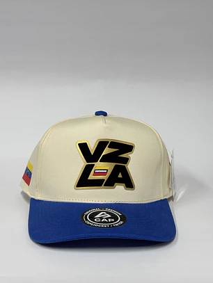 Gorra de lona 5p - Bicolor Beige x Azul - Vzla ia