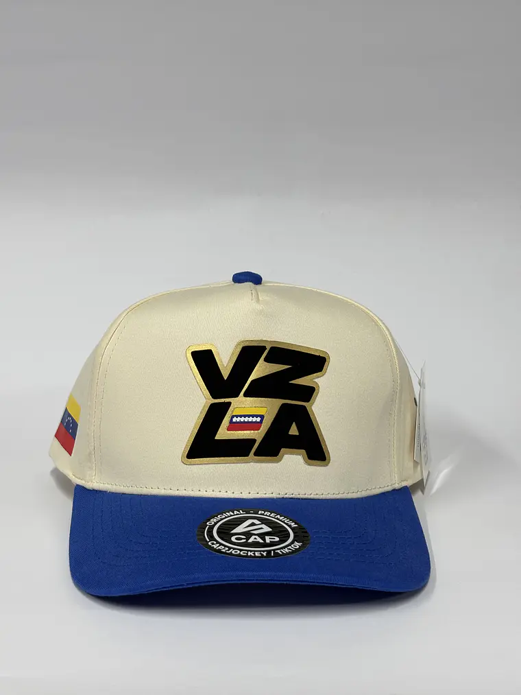 Gorra de lona 5p - Bicolor Beige x Azul - Vzla ia 1