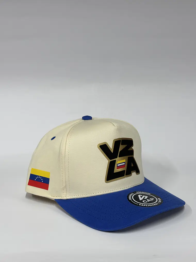 Gorra de lona 5p - Bicolor Beige x Azul - Vzla ia 2