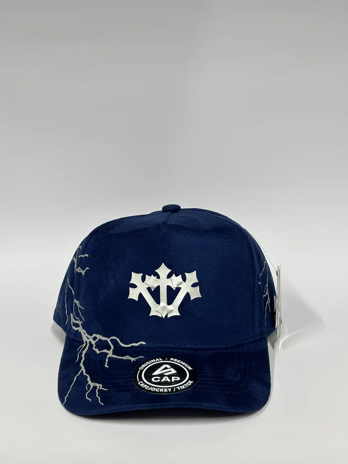 Gorra de gamuza 5p . Azul eléctrico / Zeus  1