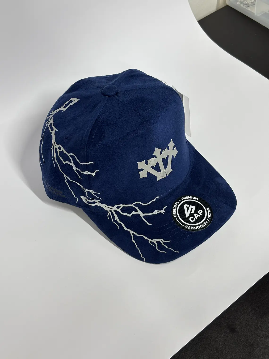 Gorra de gamuza 5p . Azul eléctrico / Zeus  6