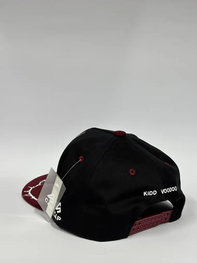 Gorra de lona 5p . Bicolor Negro x Burdeo - Euforia  3
