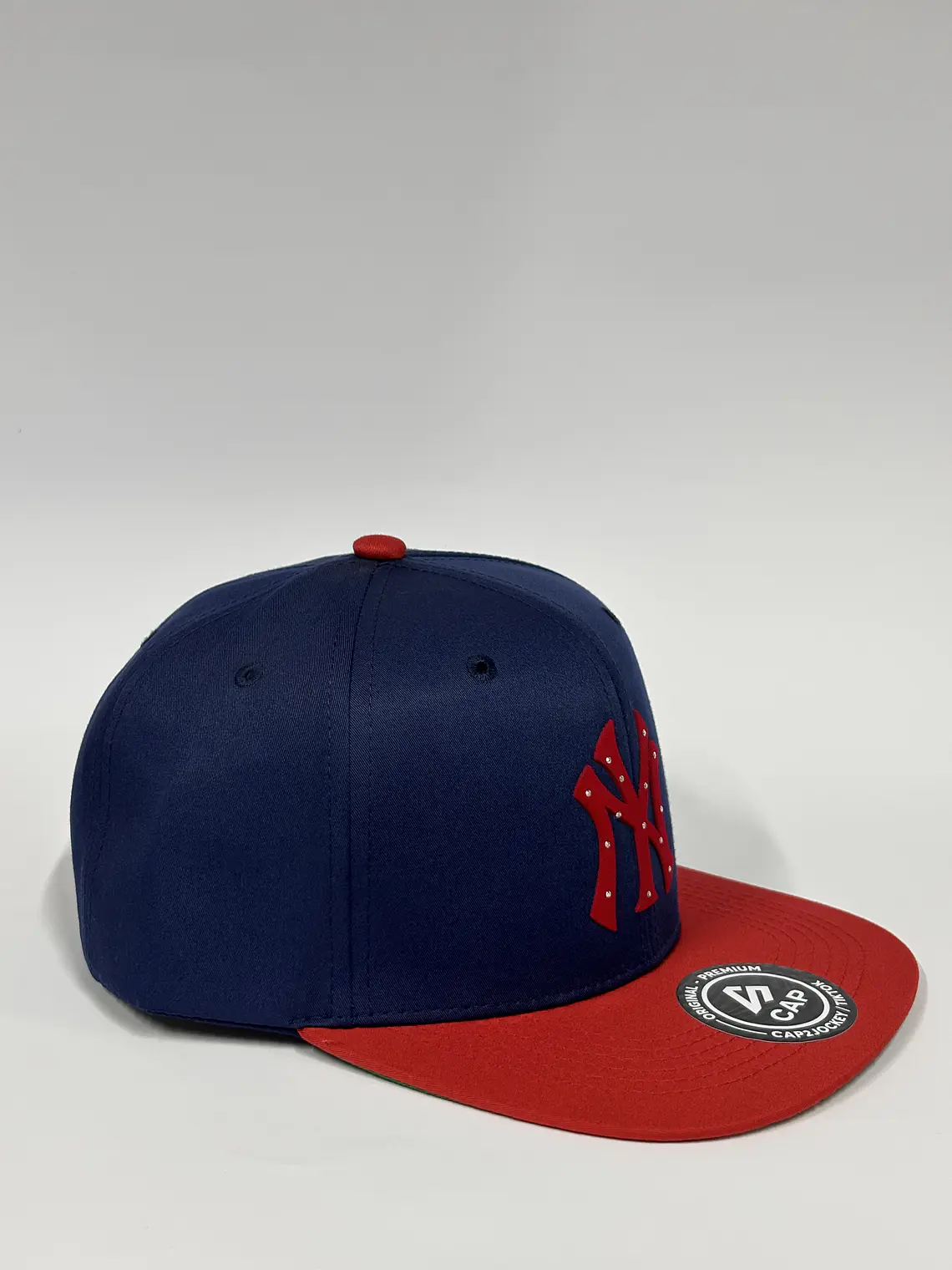 Gorra plana 6p . Bicolor Azul M x Rojo . NY luxury  3